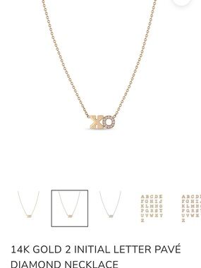 Zoe Chicco 14K Gold XO Pavé Diamond Necklace - Gold